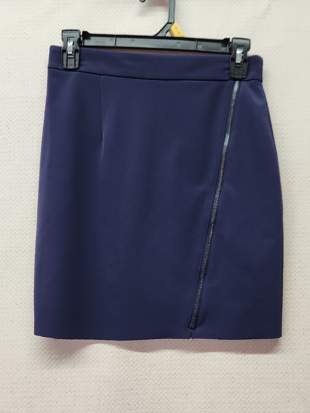 Halogen Navy Mini Skirt With Diagonal Zip